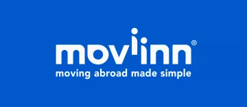 logo of moviinn with trade mark® and signature moving abroad made simple